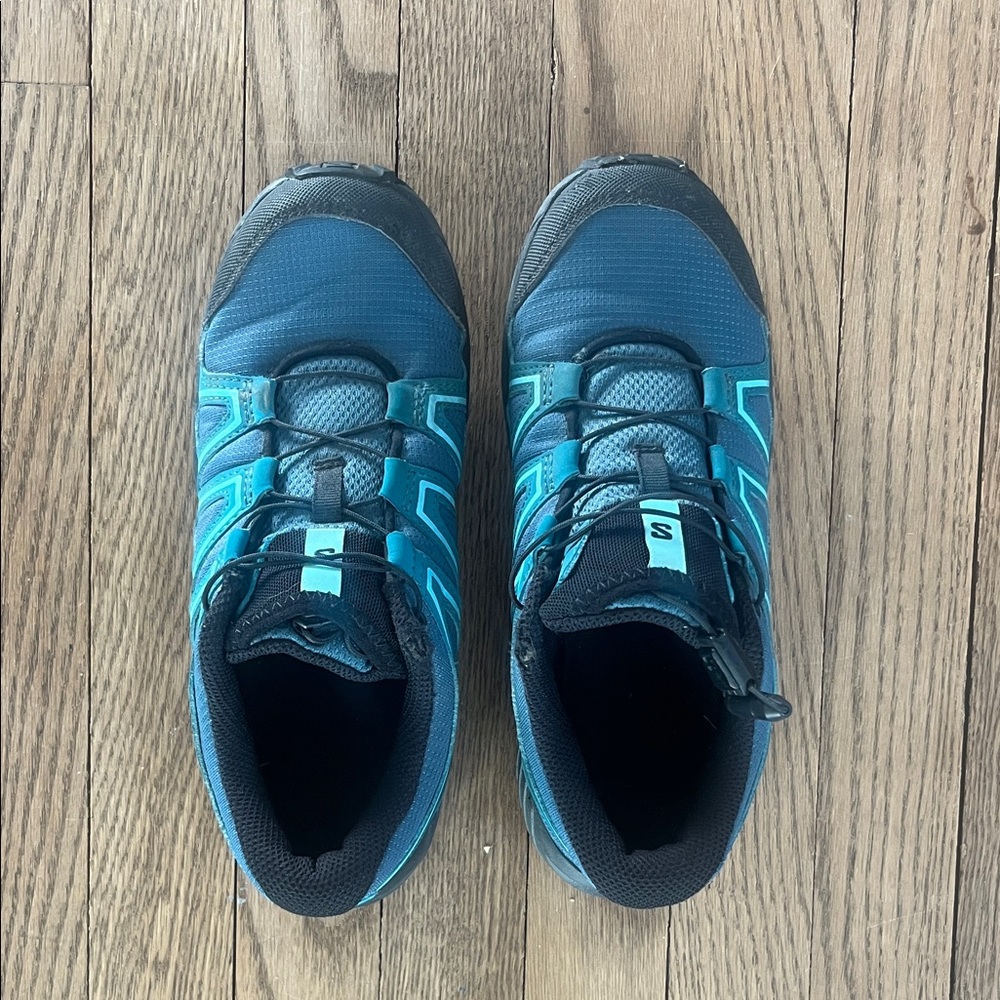 Salomon Kids Teal and Black Sneakers